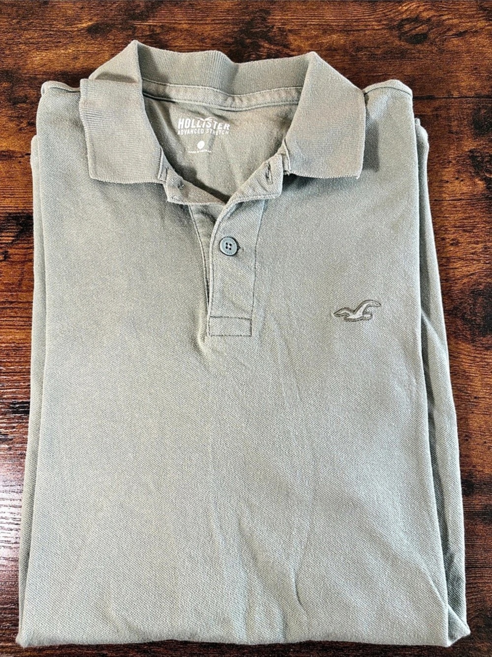Hollister Advanced Stretch Polo Shirt Green Large
